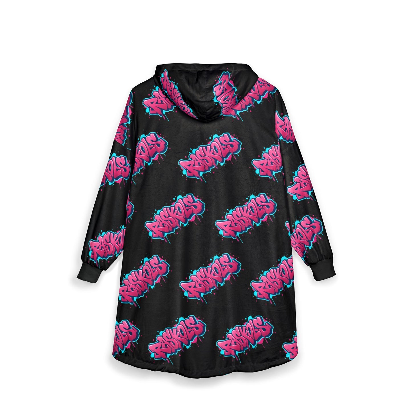 Raskols Hooded Blanket — Neon Graffiti "Vibes" Cozy Throw