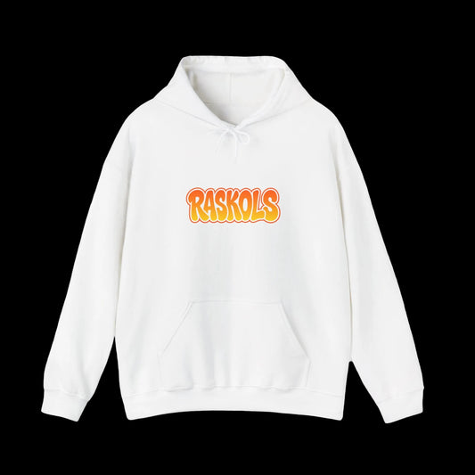 Raskols Retro Bubble Logo Hoodie – Vintage Orange & Yellow Graphic